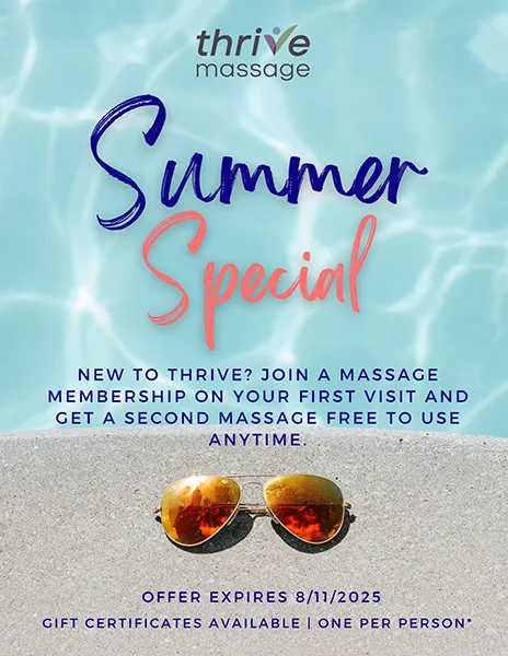 Massage Therapy The Woodlands TX Summer Special Flyer