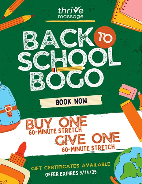 Massage Therapy The Woodlands TX Back To School Bogo